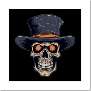 Skull with Hat Posters and Art